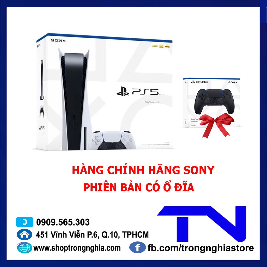 Máy PS5 Sony PlayStation 5 Standard Edition CHÍNH HÃNG Sony Việt Nam tặng thêm tay cầm màu đen - Bảo hành 12 tháng