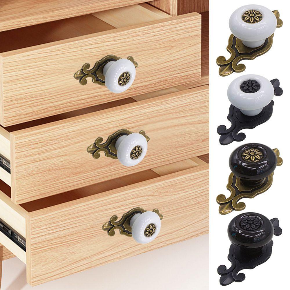 Bộ 2 Núm Tay Cầm Cửa Tủ Bằng Gốm Phong Cách Cổ Điển