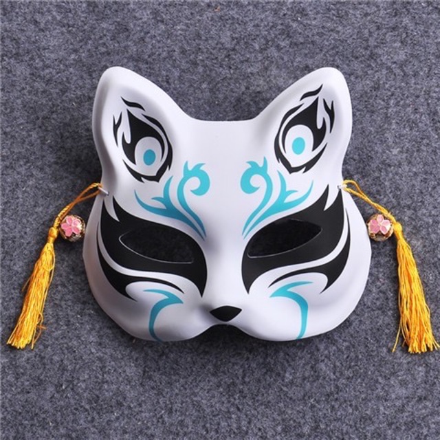 (Mask fox_cosplay) Mặt nạ hoá trang mèo vẽ Mặt Nạ Mèo Thần Tài Mặt Nạ Cáo