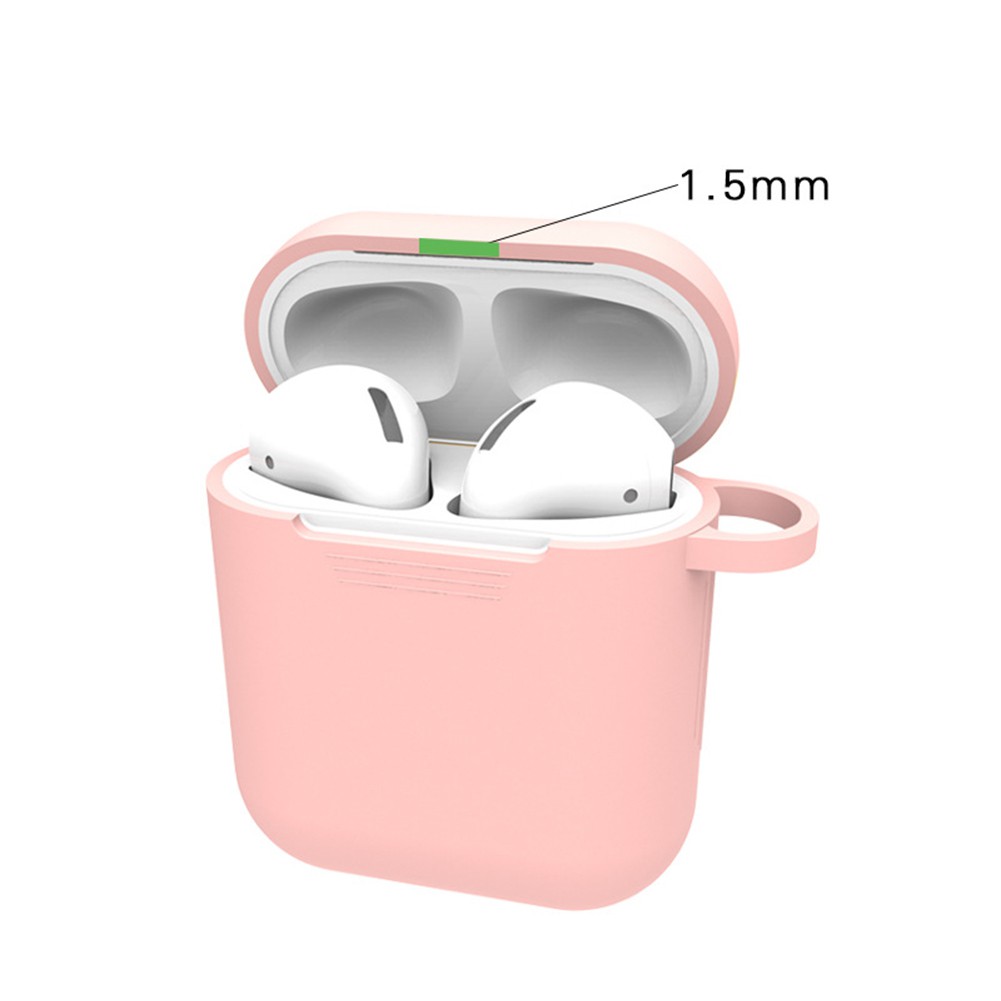 Bộ Hộp Đựng Tai Nghe Airpod Bằng Silicone Chống Rơi Có Móc Treo