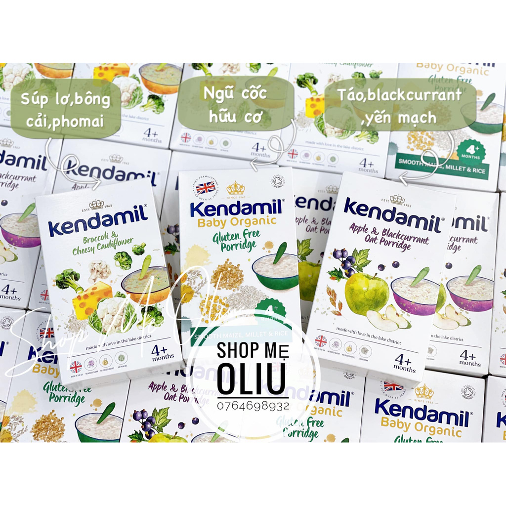 [HÀNG AIR] Bột ăn dặm Kendamil Ko dầu cọ, Ko đường, Non GMO 150g cho bé từ 4 tháng Shop Mẹ Oliu