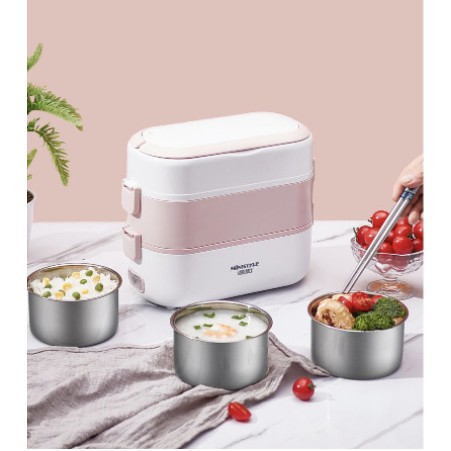 🎀Hàng Cao Cấp🎀Hộp Cơm Cắm Điện MINYSTYLE🎀Cắm Điện 2 Tầng,4 Bát Inox,Giữ Nhiệt,Hâm Nóng,Nấu Chín Thức Ăn🎀BH 3 Tháng🎀