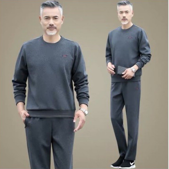 Bộ nỉ nam cổ tròn