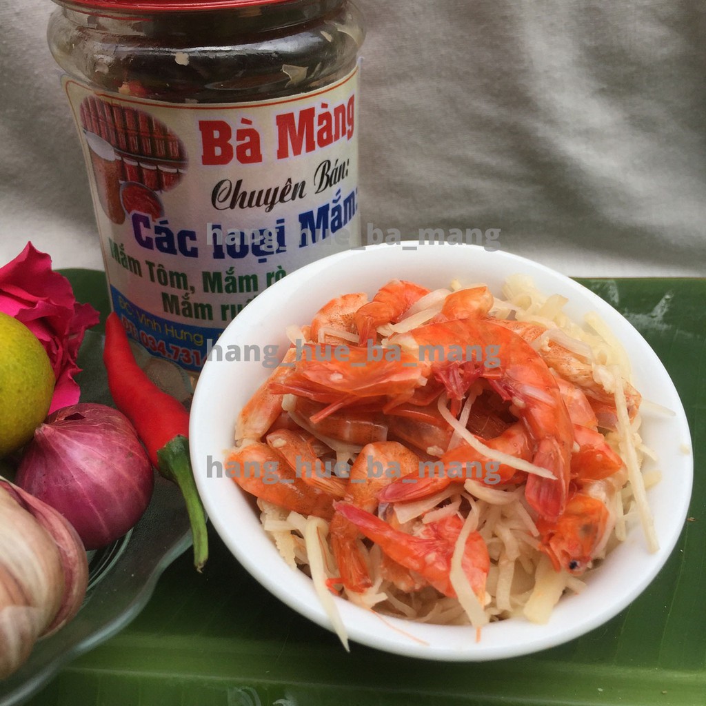 Tôm chua có riềng Bà Màng nhà làm siêu ngon siêu sạch ăn vào là ngây ngất - hủ 450g - Đặc sản Huế
