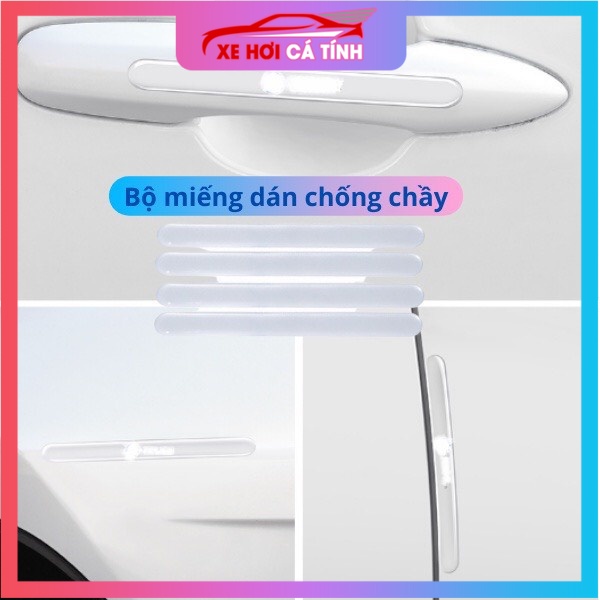 [⚡️FLASH SALE⚡️] Bộ Miếng Dán Silicone Trong Suốt Chống Xước Hõm Cửa Và Tay Nắm Cửa Ô Tô