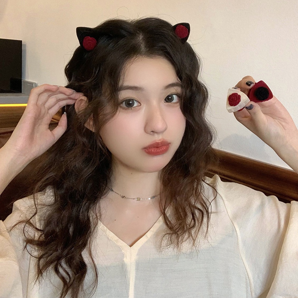 Kẹp Tóc Càng Cua Nhỏ Hình Tai Mèo Nhiều Màu Sắc Ngọt Ngào Cho Nữ