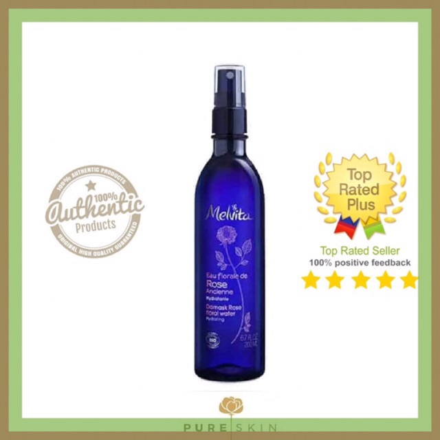 Nước hoa hồng hữu cơ Melvita 200ml