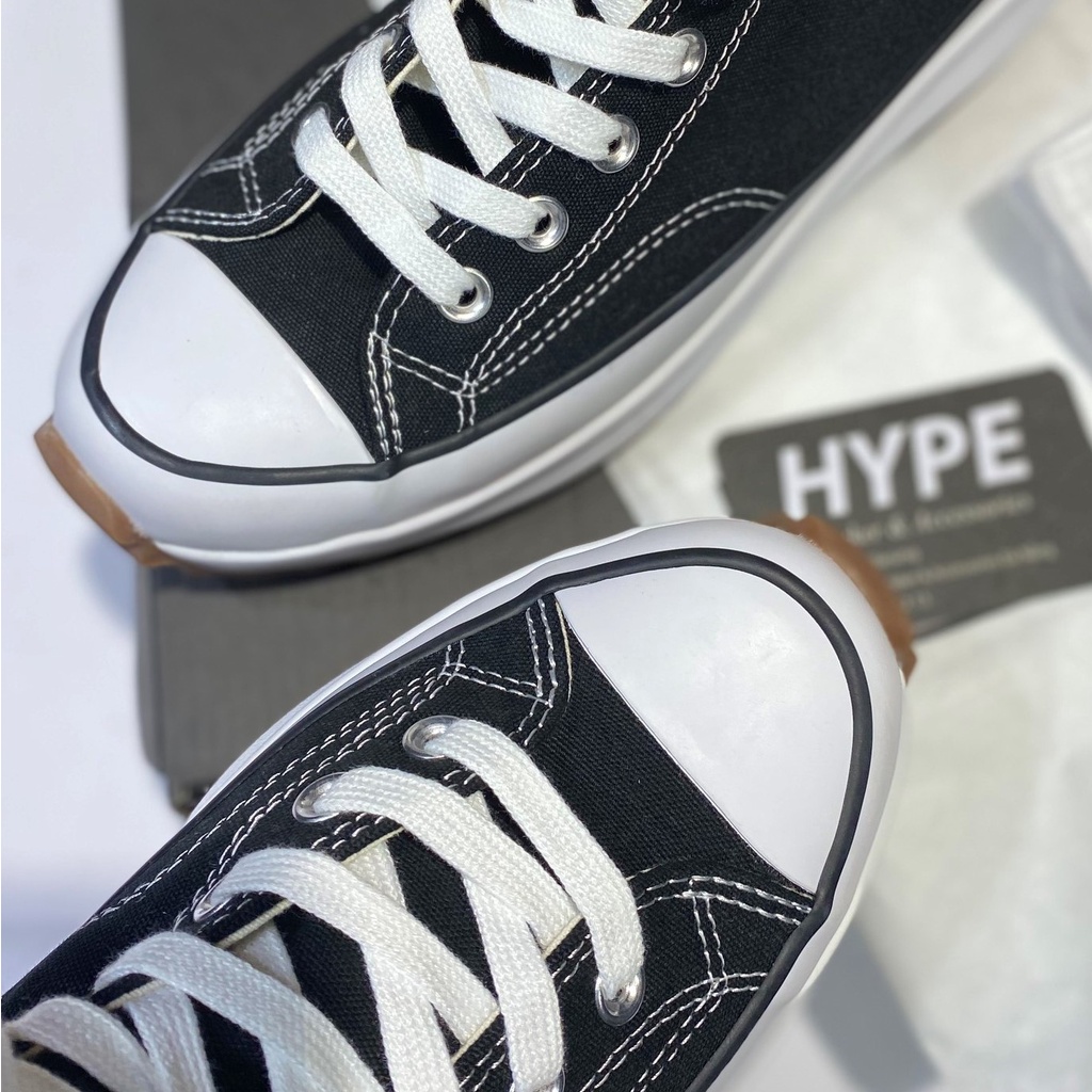 Giày sneaker nam nữ cổ cao : Converse Run Star Hike Hi Black/ White | Phiên bản 1:1 .