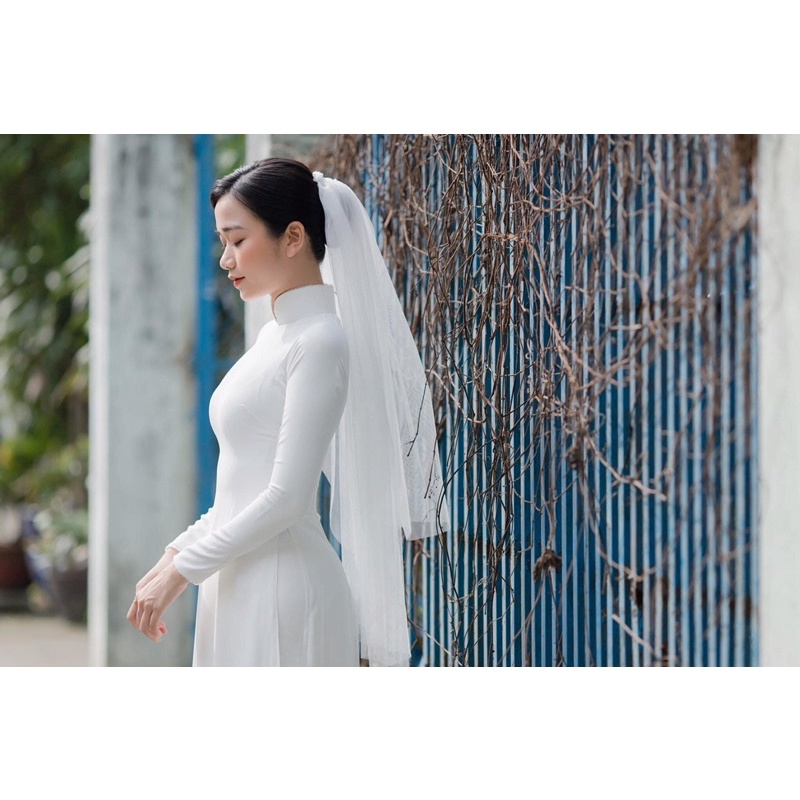 ÁO DÀI CÔ DÂU TRẮNG