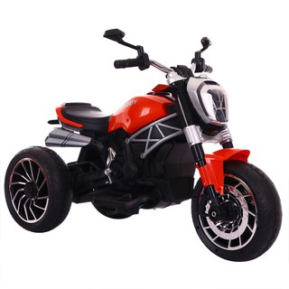 Xe máy điện moto 3 bánh DUCATI MONSTER 1600 đồ chơi đạp ga cho bé vận động 2 động cơ (Xanh-Đỏ-Trắng)
