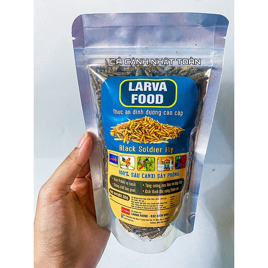 SÂU CANXI SẤY KHÔ CHO CÁ CHIM VÀ BÒ SÁT 100G, 500G LARVA FOOD BLACK SODIER FLY