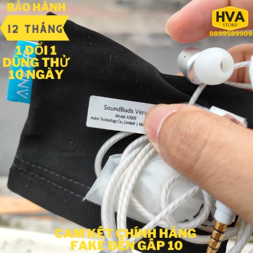 Tai nghe có dây chính hãng Anker SOUNDCORE SoundBuds Verve - A3801