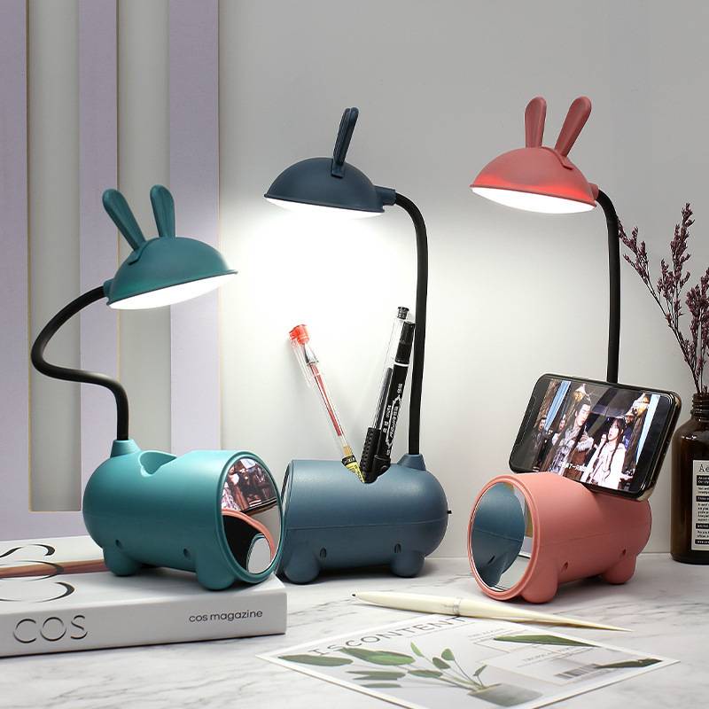 ĐÈN HỌC BUNNY THỎ SIÊU CUTE HIHI 😍 NO.FY003T CÓ NƠI CẮM BÚT + CÓ GƯƠNG GẮN SẴN Ở ĐÈN LUÔN NHA