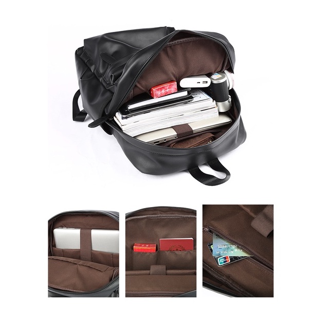 Ba Lô Nam Balo đi học du lịch bằng da pu chống thấm nước thời trang cho nam