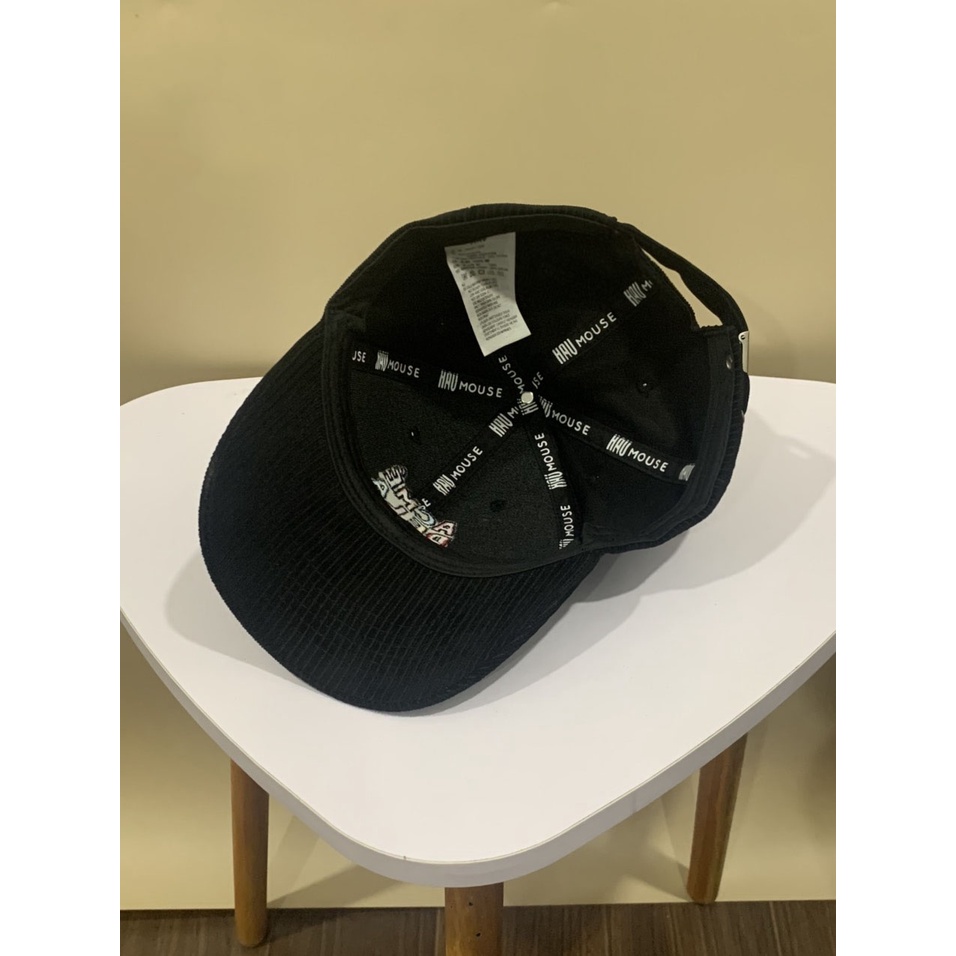 Nón kết Mũ lưỡi trai ADLV Nhung Tăm đen logo thêu tinh tế dành cho mọi lứa tuổi Free size