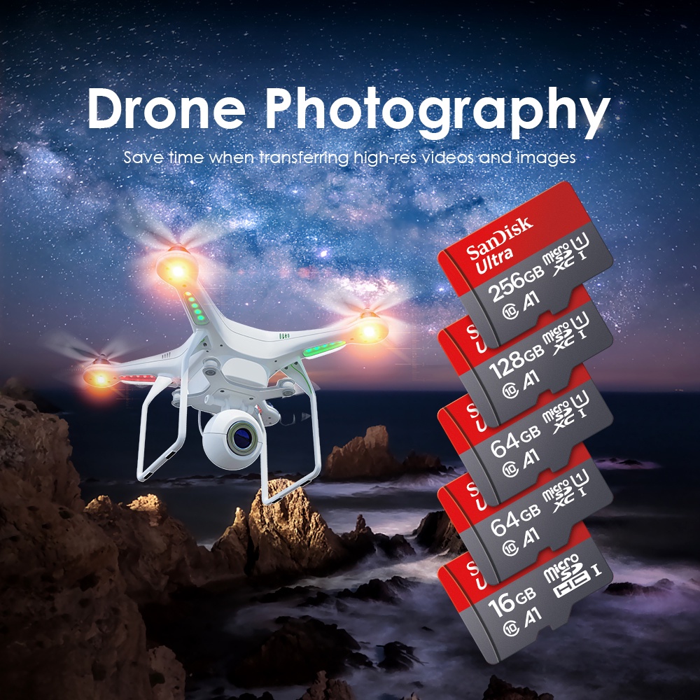 Thẻ Nhớ Sandisk 128GB Micro SD 256GB 16GB 64GB 32GB TF Cho Điện Thoại