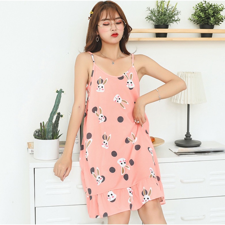 Đầm ngủ dễ thương cao cấp không kèm quần chip, trẻ trung, thoải mái, thoát mát (MS 09021) Anna Shop