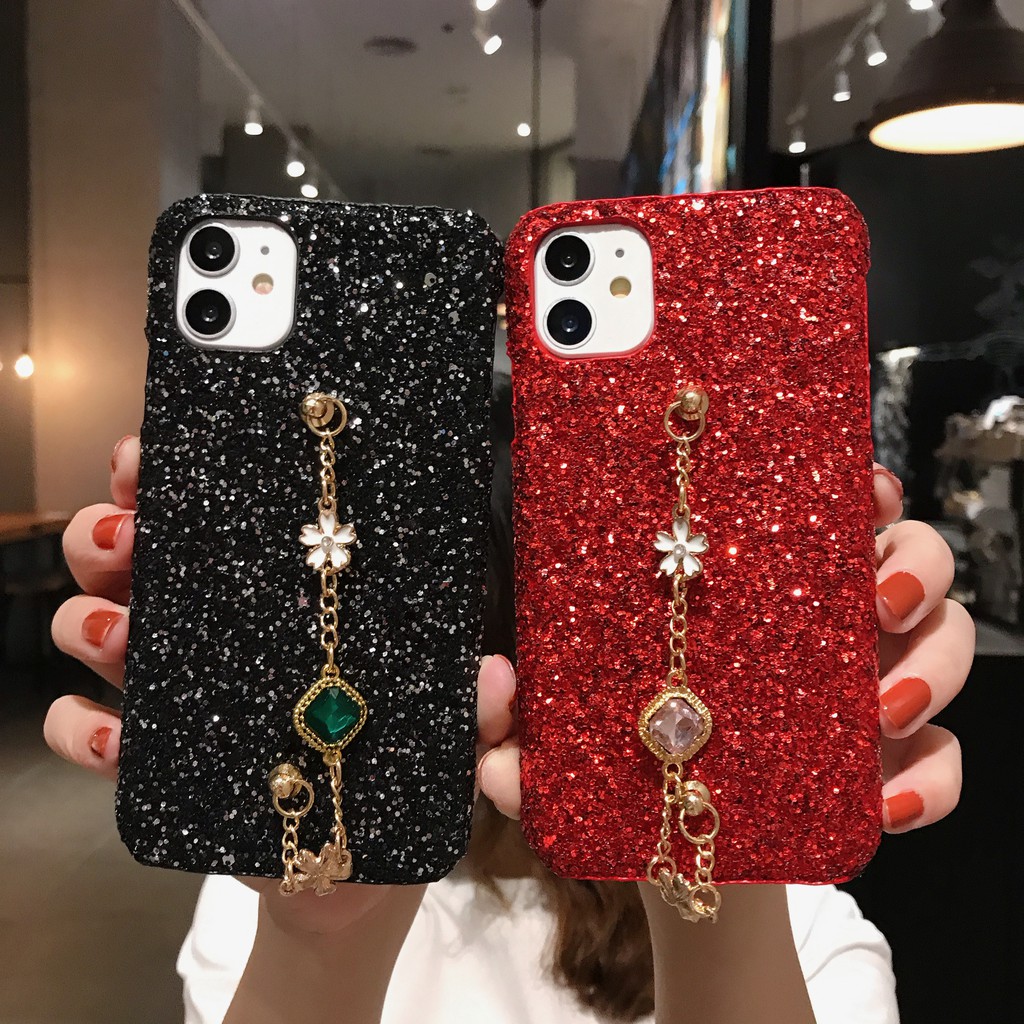 Ốp Lưng Lấp Lánh Có Dây Đeo Tay Cho Oppo A3S A7 A33 A37 A71 A9 A5 A53 2020 F1S F5 F9 F1 F11 Plus Youth Pro