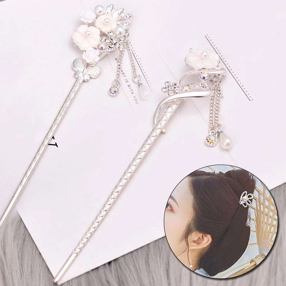 Trâm Cài Tóc Bằng Hợp Kim Phối Tua Rua Phong Cách Trung Hoa Cổ Điển