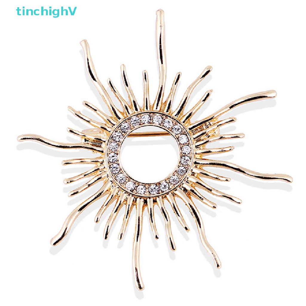 [TinchighV] Trâm Cài Áo Khoác Đính Pha Lê Mặt Trời Tráng Men Cho Nữ [Mới]