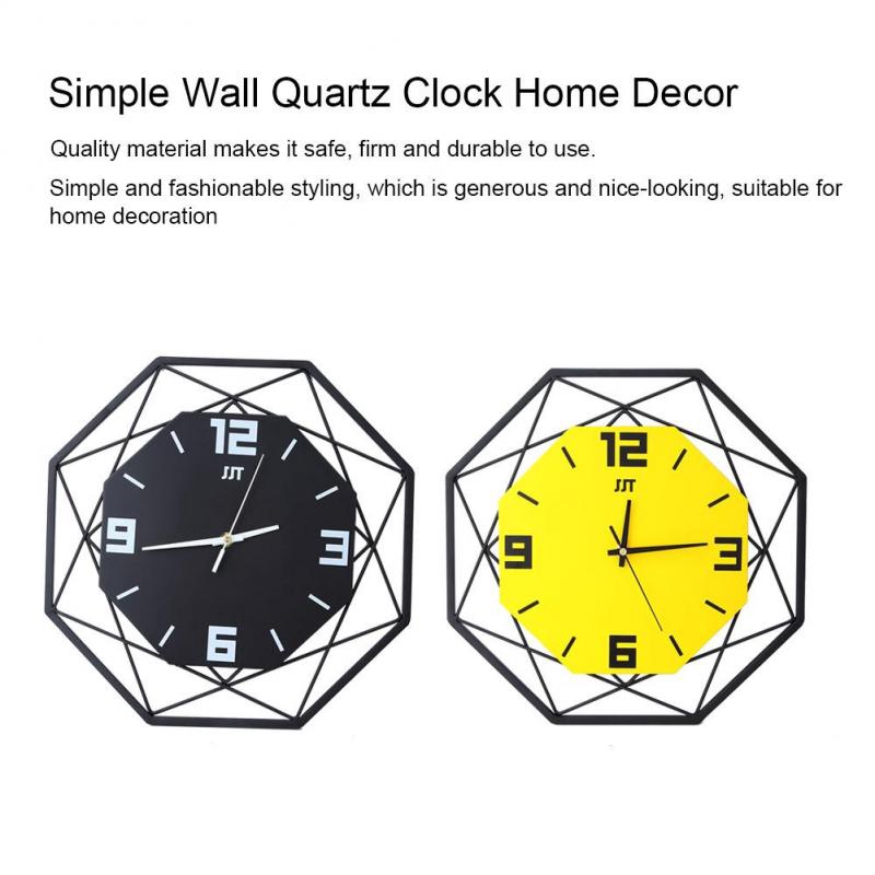 Magicstore Big iron wall clock quartz fashion simple modern creative nordic living room bedroom decor (without battery)