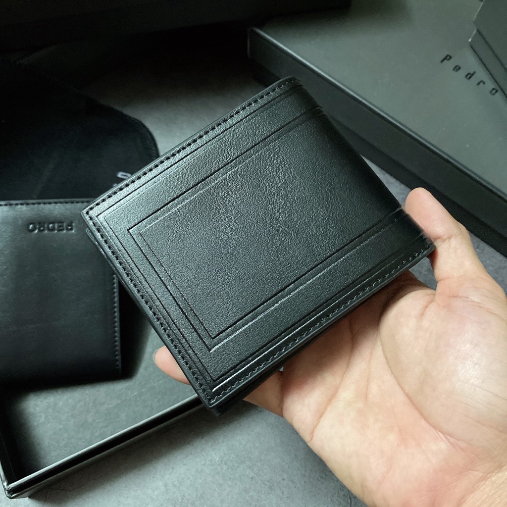 Ví ngắn nam trơn 2 viền khung - V372