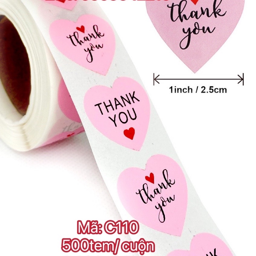 TEM_Tem dán chữ " Thank you" >