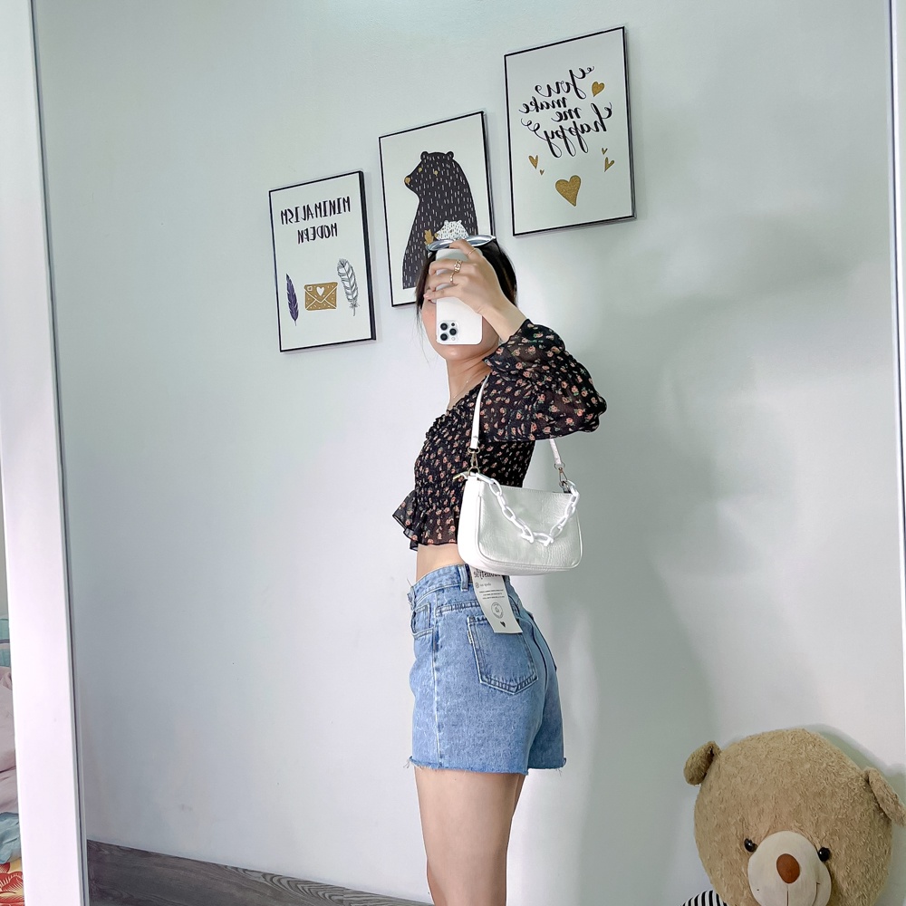 Quân Jean Short Nữ Lưng Cao Basic Màu Xanh Nhạt,Đậm Size S M L Shop Yuri Jeans | BigBuy360 - bigbuy360.vn