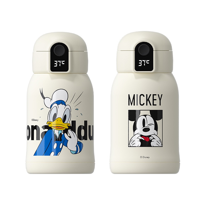 Cốc Giữ Nhiệt 500ML 2 Nắp Đậy Bằng Inox 316 In Họa Tiết Hoạt Hình Disney / Mickey / Vịt Donald Chống Axit
