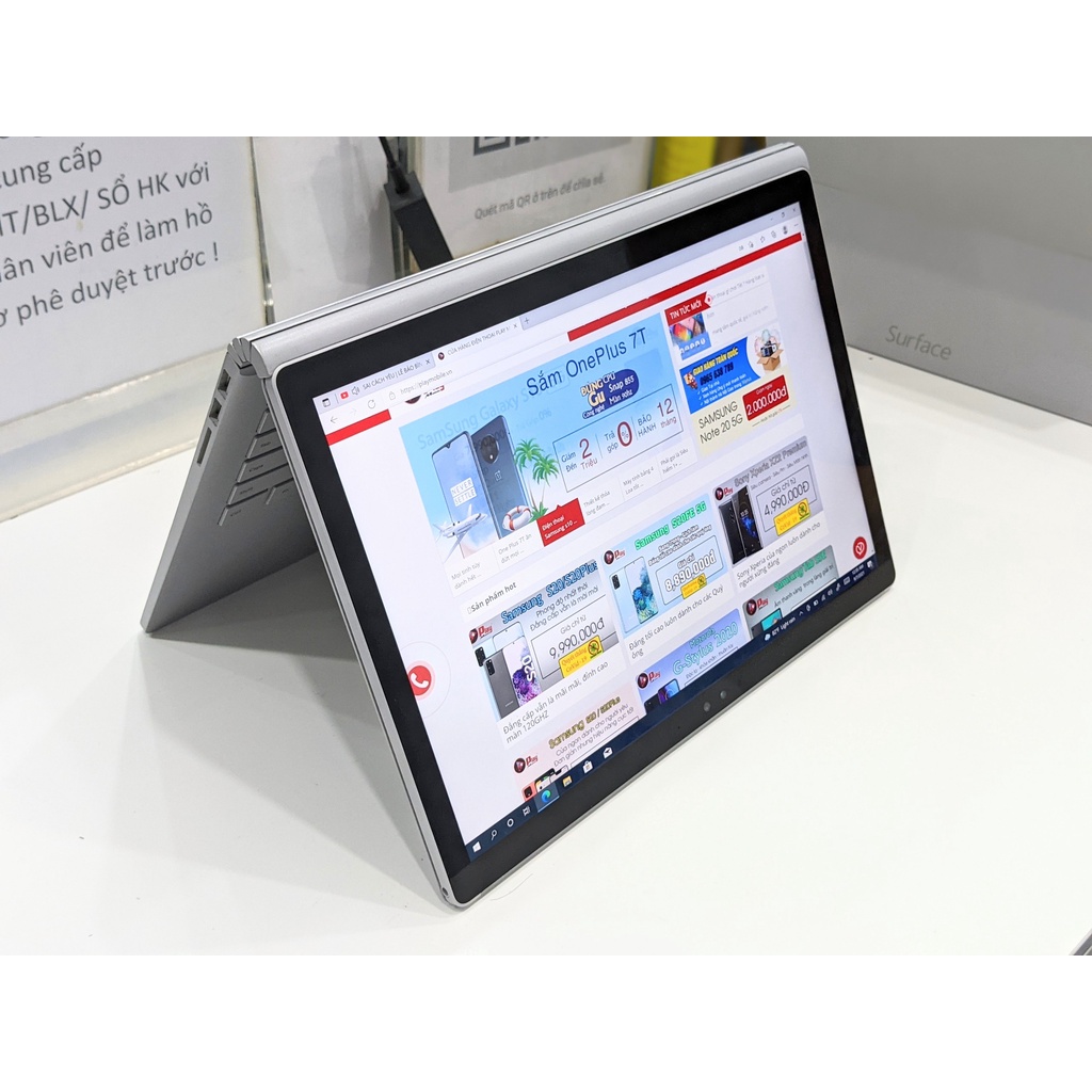 Laptop Microsoft Surface Book 13.5inch Intel Core i5, i7-6300U Ram 8G SSD 128 và 256GB kèm phím sạc tại Playmobile