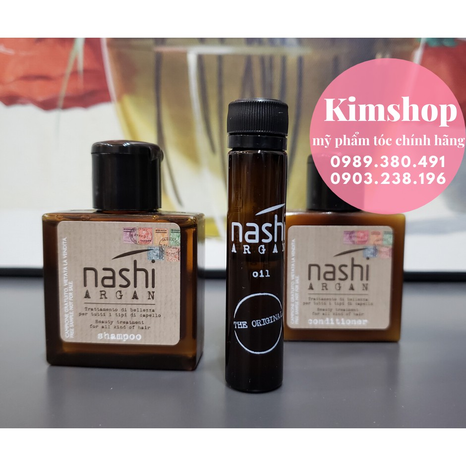 Set  gội xả phục hồi nashi (30ml x 2) - Tinh dầu 5ml (chính hãng)