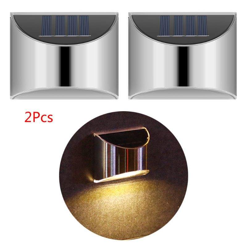 kiss* 2Pcs Outdoor Solar Light with 4 LED SMD Lamp Beads for Garden Wall Chandelier