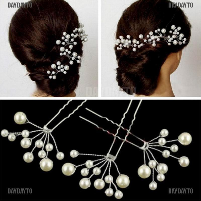 Trâm Cài Tóc Hình Bông Hoa Đính Ngọc Trai Nhân Tạo Thời Trang