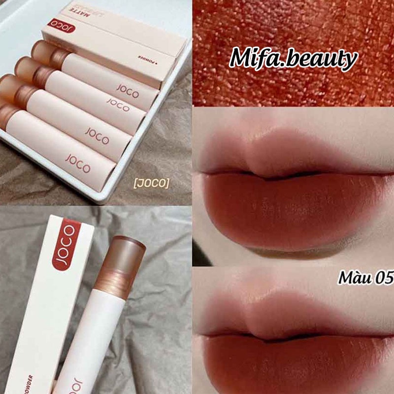 Son kem lì joco thân tròn  Powder Mist Matte Lipstick chất kem lâu trôi mềm mịn như nhung Hàng Nội Địa Trung