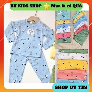 Bộ dài tay quần dài lưng thấp Minky mom họa tiết hình chó siêu cute cho bé 17-19kg