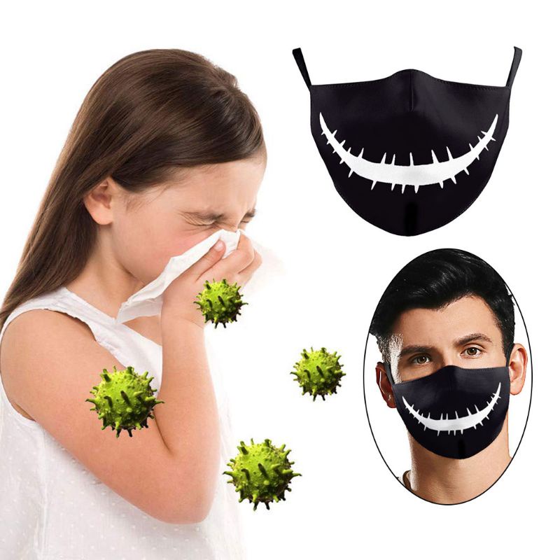 Set 5 Phụ Kiện Bảo Vệ Răng Miệng Chống Bụi Hóa Trang 3D Vui Nhộn Có Thể Giặt Được