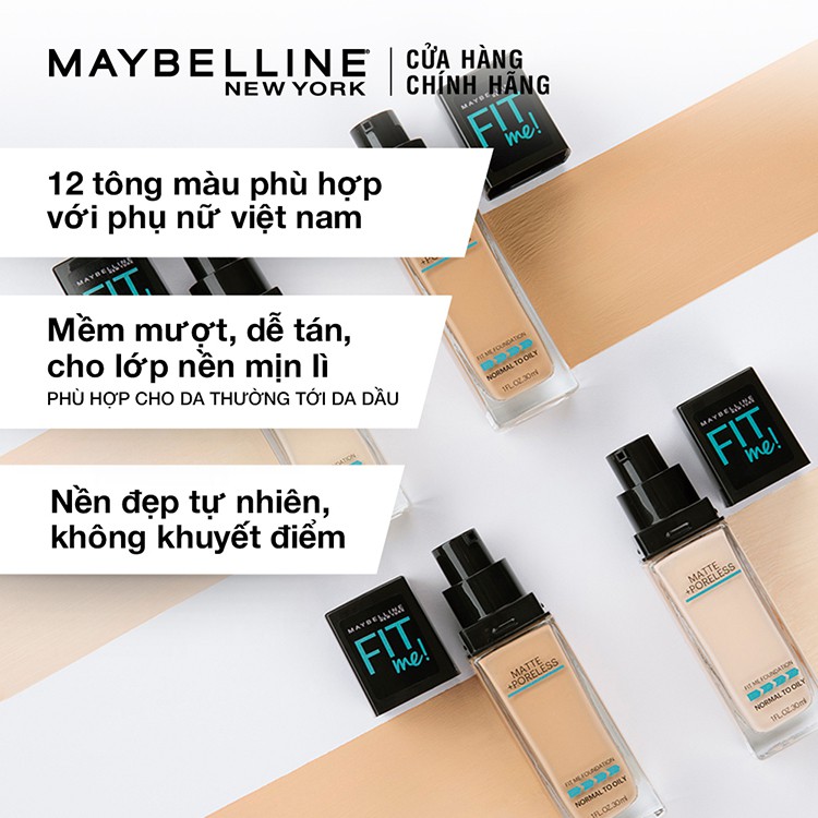 Kem nền Maybelline Fit Me Matte Poreless kiềm dầu 30ml | BigBuy360 - bigbuy360.vn