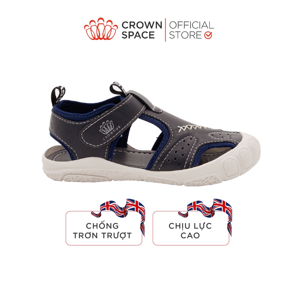 Giày Sandal Cho Bé Trai Crown Space CRUK653 Size 32-37, Sandal Bít Mũi Cao Cấp Cho Bé Chính Hãng Chuẩn Y Khoa.