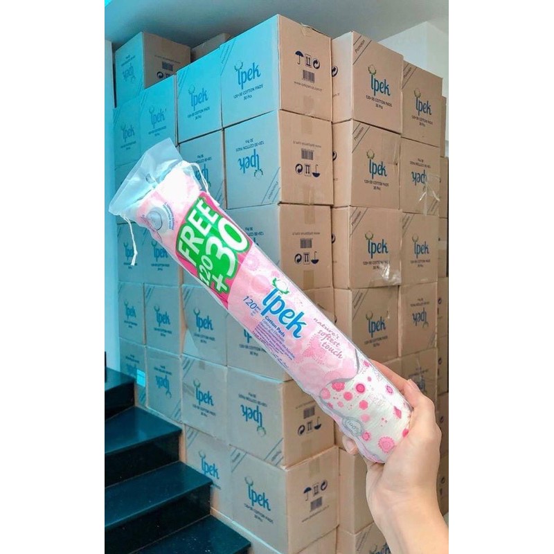 Bông tẩy trang IPEK 150 miếng và 130 miếng - Thổ Nhĩ Kỳ - NHẬP KHẨU CHÍNH HÃNG