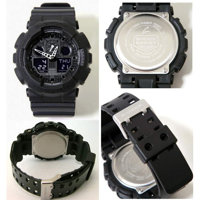 Đồng hồ nam dây nhựa G-SHOCK Casio chính hãng Anh Khuê GA-100-1A1DR