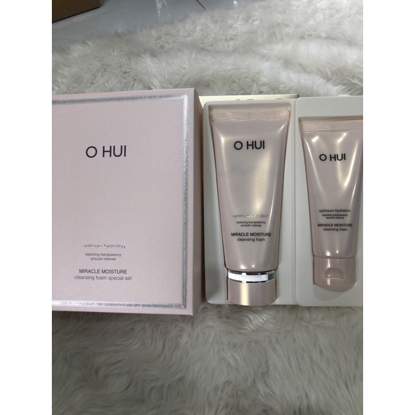  Set sữa rửa mặt Ohui hồng làm sạch dưỡng ẩm 200ml + 100ml