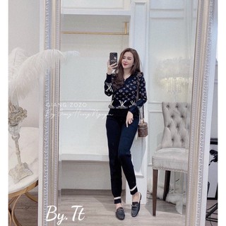 Set len L V bo gấu cổ V