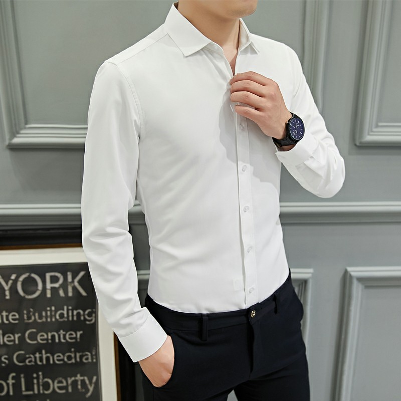 Áo sơ mi nam nữ dài tay unisex sơ mi công sở form rộng kiểu Hàn Quốc Trendyman vải lụa mềm mại | BigBuy360 - bigbuy360.vn