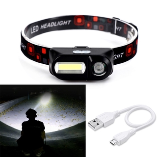 LED Rechargeable Headlamp Flashlights, Ultra Bright COB LED Headlight With Adjustable Strap for Hands Free Running, Jogging, Camping, Hiking and More, USB Cable Included