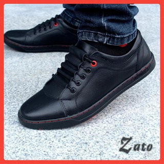 Giày Da Nam Thể Thao Che Dây Z01 Đen - Bảo hành 12 tháng