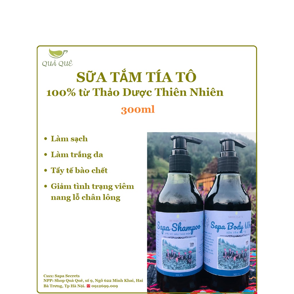 Sữa tắm Tía Tô 100% từ Thiên Nhiên 300ml
