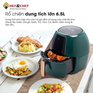 NỒI CHIÊN KHÔNG DẦU CHEF&CHEF ĐIỆN TỬ 6.5L YJ-702A MẦU XANH BẢO HÀNH 12 THÁNG