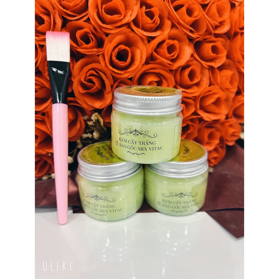 Combo 3 kem cấy trắng tế bào gốc mix vitac tặng thìa