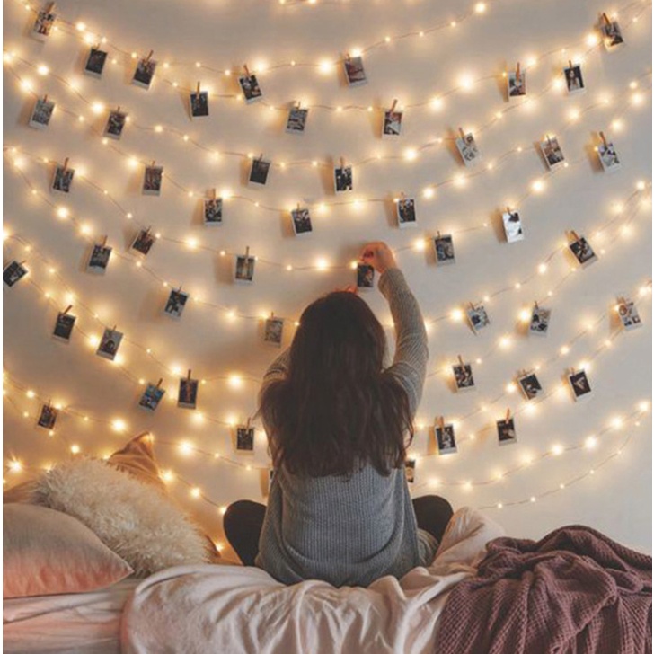 (Chọn Màu) Đèn Led Xài Pin Không Chớp Nháy-Dây Dài 3M 30 Bóng Đèn Led Fairy Light Trang Trí Nhà, Bàn Và Cây Cảnh