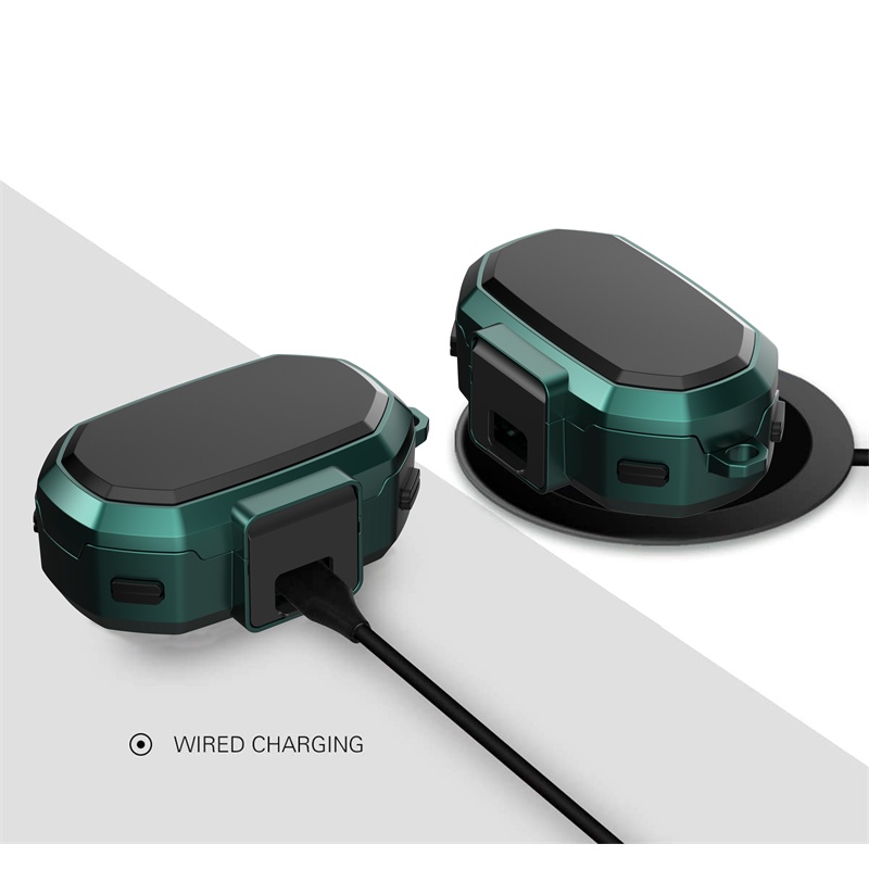 Vỏ bảo vệ LENUO chống sốc có móc khóa cho hộp sạc tai nghe Jabra Elite 7 Pro / 7 Active